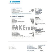 Uzbekistan Aloqabank fake bank statement Word and PDF template