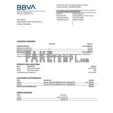 Venezuela BBVA fake bank statement Word and PDF template