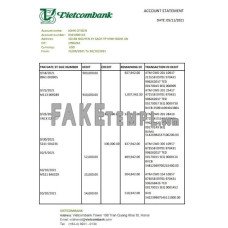 Vietnam Vietcombank fake bank statement Excel and PDF template