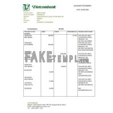 Vietnam Vietcombank fake bank statement Word and PDF template