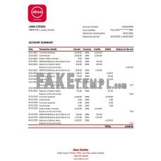 Zambia Absa fake bank statement Excel and PDF template