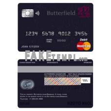 Barbados Butterfield bank fake mastercard debit card photoshop template PSD