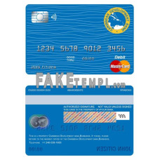 Barbados Caribbean Development Bank fake mastercard debit card photoshop template PSD