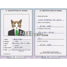 free Barbados cat (animal, pet) passport PSD download template