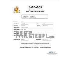 Barbados fake birth certificate Word and PDF template