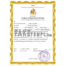 Barbados fake marriage certificate Word and PDF template