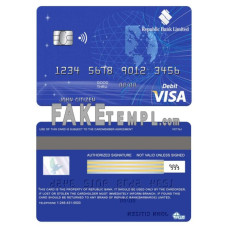 Barbados Republic Bank fake visa card photoshop template PSD