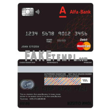 Belarus Alfa bank fake mastercard debit card photoshop template PSD