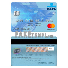 Belgium KBC bank fake mastercard photoshop template PSD