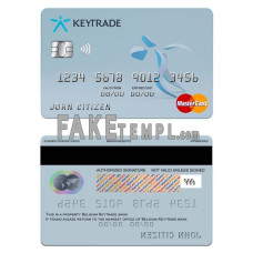 Belgium Keytrade bank fake mastercard photoshop template PSD