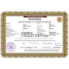 Belgium fake marriage certificate Word and PDF template