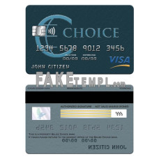 Belize Choice bank fake visa card photoshop template PSD