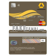 Belize Commerzbank fake mastercard debit card photoshop template PSD