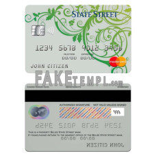 Belize State street bank fake mastercard photoshop template PSD