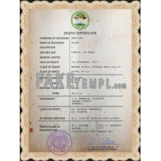 Belize fake death certificate photoshop template PSD 