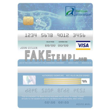 Benin Atlantique bank fake visa card photoshop template PSD