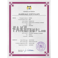 Benin fake marriage certificate photoshop template PSD 