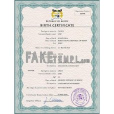 Benin fake vital record birth certificate photoshop template PSD