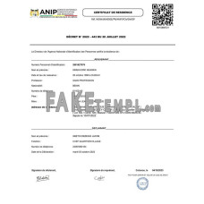 Benin ANIP Agence Nationale d’Identification des Personnes residence certificate Word and PDF template