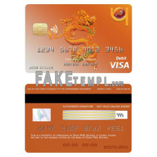 Bhutan Druk PNB bank fake visa card photoshop template PSD