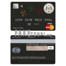 Bhutan National Bank fake mastercard debit card photoshop template PSD