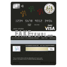 Bhutan National Bank fake visa card debit card photoshop template PSD