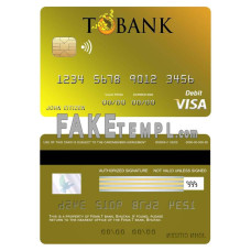 Bhutan T bank fake visa card photoshop template PSD