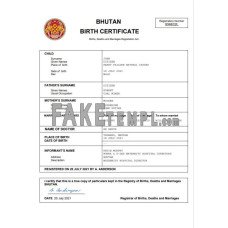 Bhutan vital record fake birth certificate Word and PDF template