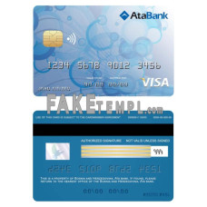 Bosnia and Herzegovina Ata bank fake visa card photoshop template PSD