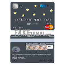 Bosnia and Herzegovina Bosna Bank International bank fake mastercard debit card photoshop template PSD