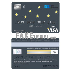 Bosnia and Herzegovina Bosna Bank International bank fake visa card debit card photoshop template PSD