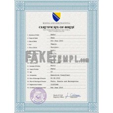 Bosnia and Herzegovina fake birth certificate photoshop template PSD 