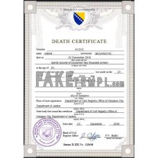 Bosnia and Herzegovina fake vital record death photoshop certificate PSD