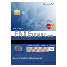 Bostwana ABC bank fake mastercard photoshop template PSD