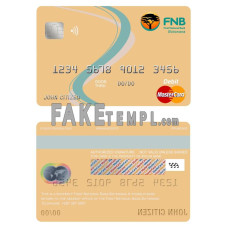 Botswana First National Bank fake mastercard debit card photoshop template PSD