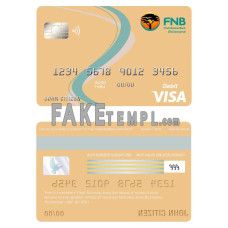 Botswana First National Bank fake visa card debit card photoshop template PSD