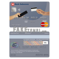 Botswana Bank Gaborone fake mastercard debit card photoshop template PSD