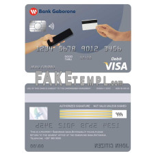 Botswana Bank Gaborone fake visa card debit card photoshop template PSD