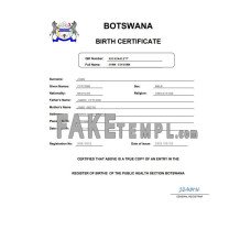 Botswana fake birth certificate Word and PDF template