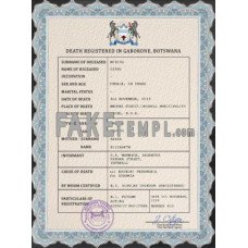 Botswana fake vital record death photoshop certificate PSD