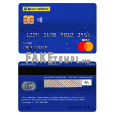 Brazil Banco do Brasil bank fake mastercard debit card photoshop template PSD