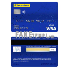 Brazil Banco do Brasil bank fake visa card debit card photoshop template PSD