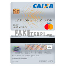 Brazil Caixa bank fake mastercard debit card photoshop template PSD