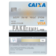 Brazil Caixa bank fake visa card debit card photoshop template PSD