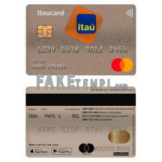 Brazil Itaú bank fake mastercard debit card photoshop template PSD