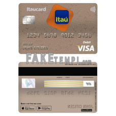 Brazil Itaú bank fake visa card debit card photoshop template PSD