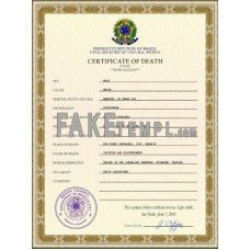 Brazil fake death certificate photoshop template PSD 