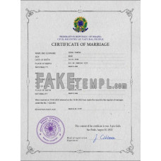 Brazil fake marriage certificate photoshop template PSD 