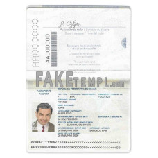 Brazil fake standard passport photoshop template PSD, 2016-2019