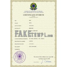 Brazil fake vital record birth certificate photoshop template PSD 